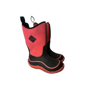 Muck Boots Kids Sz 10 Big Kid Rugged II Rain Boot Pink Black Some Light Dirt